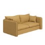 Brown Linen-Look 3 Seater Sofa - Lorelai