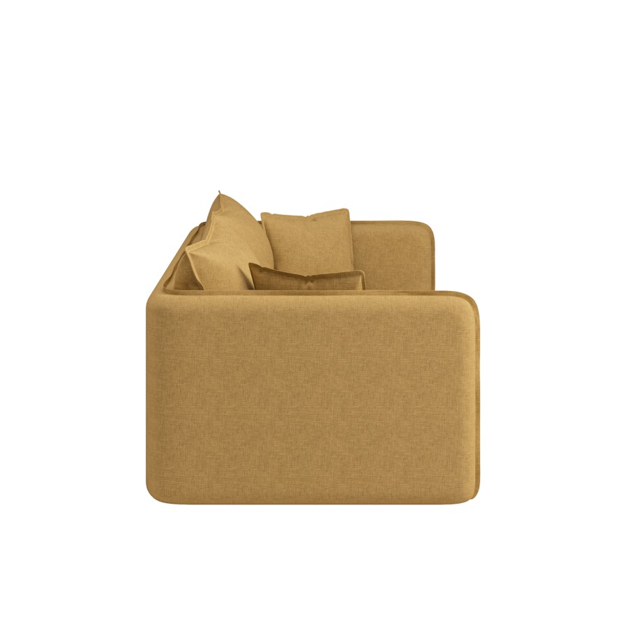 Brown Linen-Look 3 Seater Sofa - Lorelai