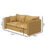 Brown Linen-Look 3 Seater Sofa - Lorelai