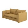 Brown Linen-Look 3 Seater Sofa - Lorelai