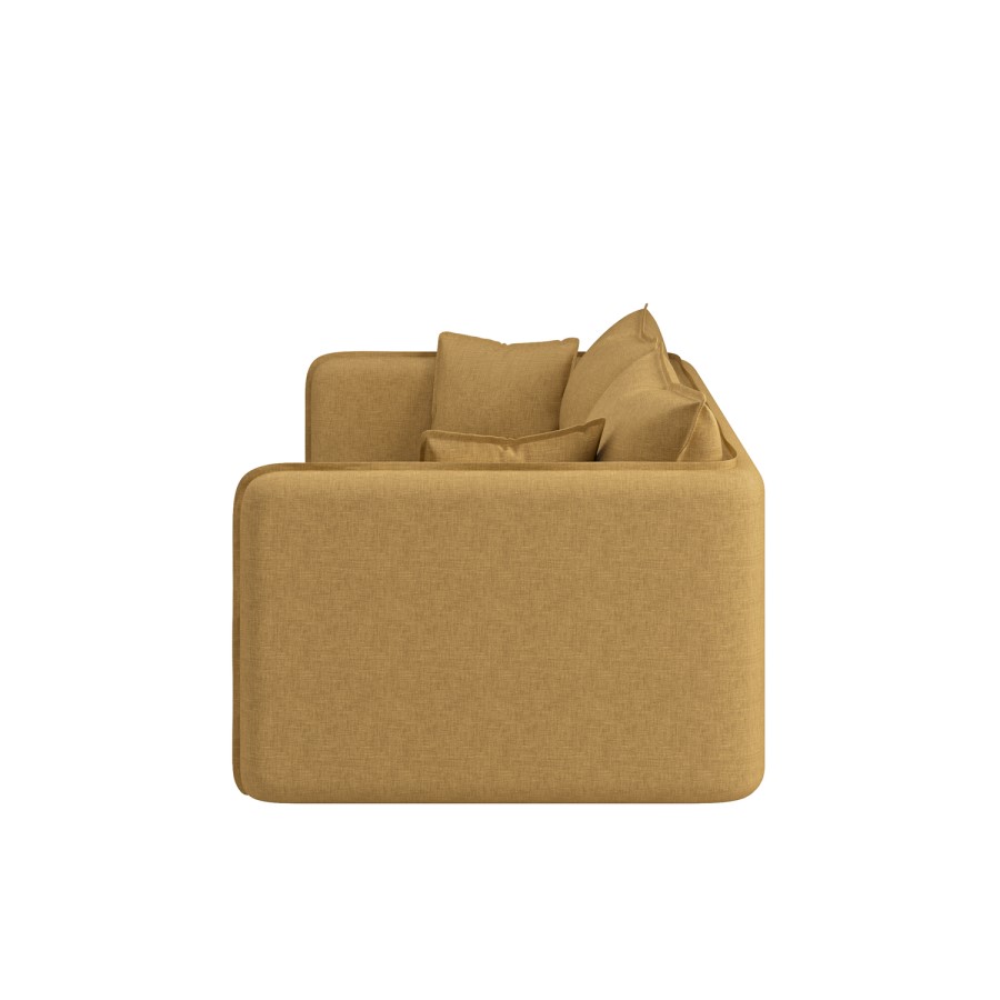 Brown Linen-Look 3 Seater Sofa - Lorelai