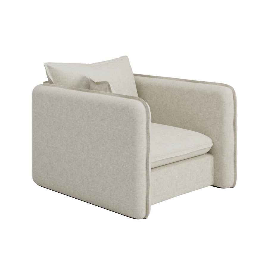 Cream Linen Look Armchair - Lorelai 