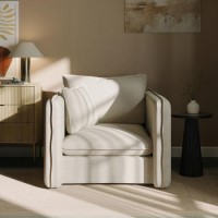 Cream Linen Look Armchair - Lorelai 
