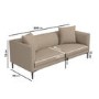 Scandi Beige Faux Leather 3 Seater Sofa - Lorelei