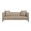 Scandi Beige Faux Leather 3 Seater Sofa - Lorelei