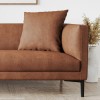 Tan Brown Faux Leather 3 Seater Sofa - Lorelei