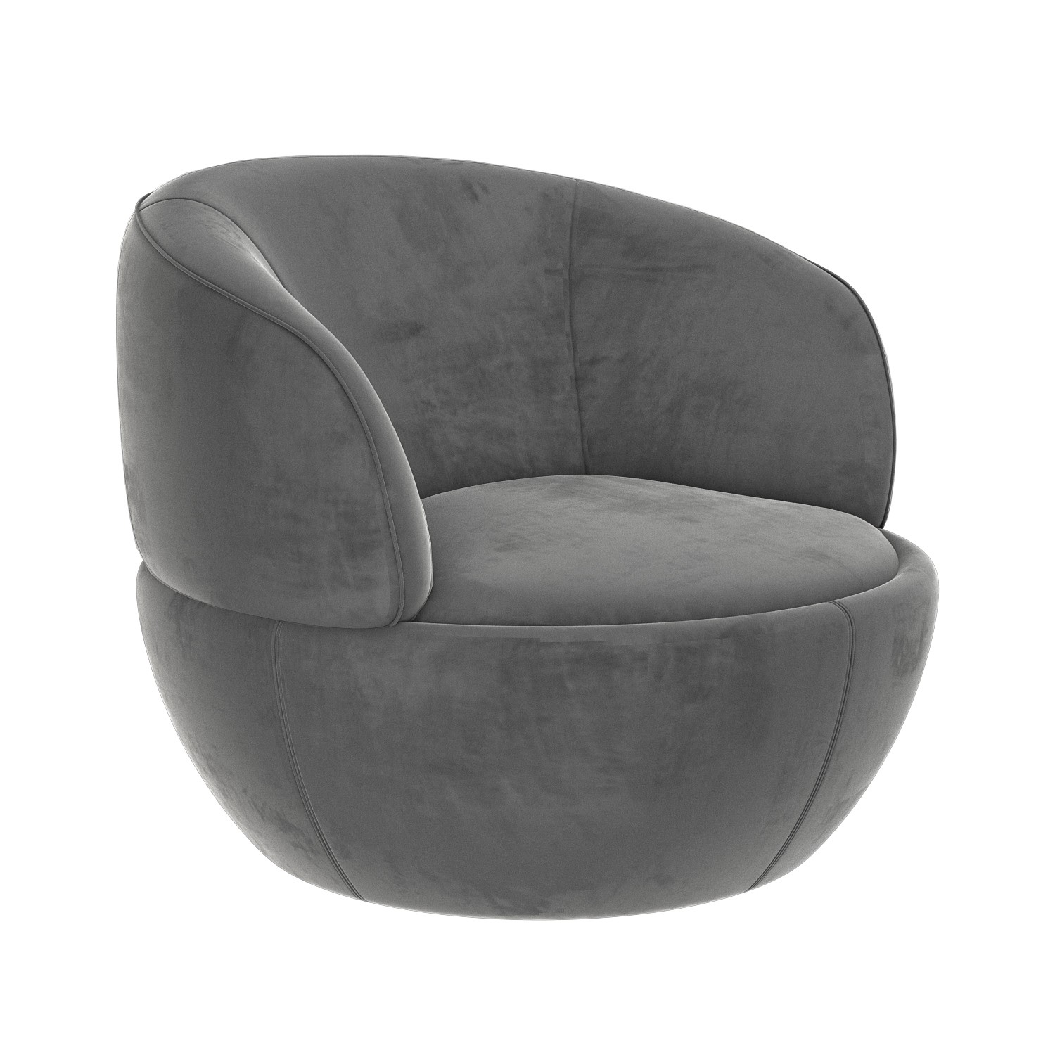 Grey Velvet Tub Armchair - Lorna - Furniture123