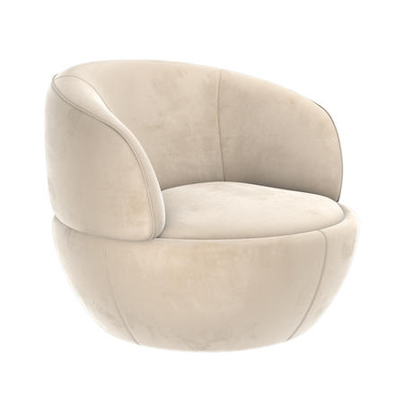 GRADE A1 - Beige Velvet Tub Armchair - Lorna