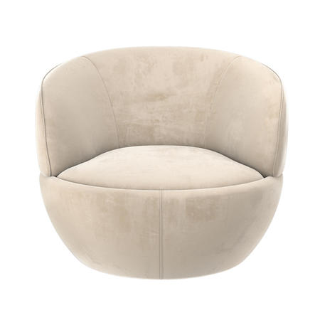 GRADE A1 - Beige Velvet Tub Armchair - Lorna