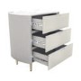 Curved Taupe Chest of 3 Drawers with Marble Top - Lorenzo