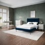 GRADE A1 - Taupe Wide Chest of 6 Drawers with Marble Top - Lorenzo