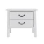 Wide White 2 Drawer Bedside Table - Loretta
