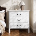 LTA002 White 3 Drawer Chest of Drawers - Loretta