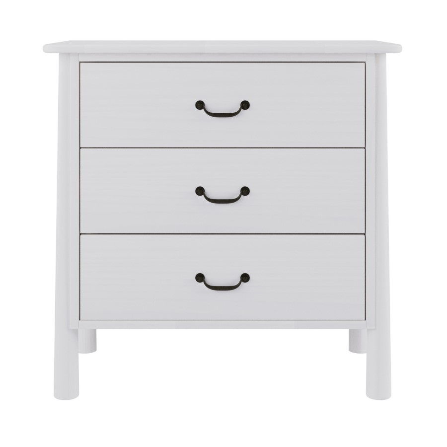 White 3 Drawer Chest of Drawers - Loretta