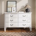 LTA003 Large White 6 Drawer Chest of Drawers - Loretta