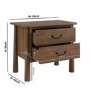 Wide Walnut 2 Drawer Bedside Table - Loretta