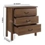 Walnut 3 Drawer Chest of Drawers - Loretta