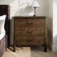 Walnut 3 Drawer Chest of Drawers - Loretta
