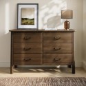 LTA006 Large Walnut 6 Drawer Chest of Drawers - Loretta