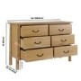 Large Light Wood 6 Drawer Chest of Drawers - Loretta