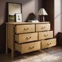 Large Light Wood 6 Drawer Chest of Drawers - Loretta