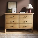 LTA008 Large Light Wood 6 Drawer Chest of Drawers - Loretta