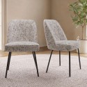 LTN003 Set of 2 Multi Coloured Upholstered Curved Dining Chairs - Celia