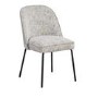 Set of 4 Curved Dining Chairs in Neutral Coloured Fabric - Leighton