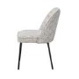 Set of 4 Curved Dining Chairs in Neutral Coloured Fabric - Leighton