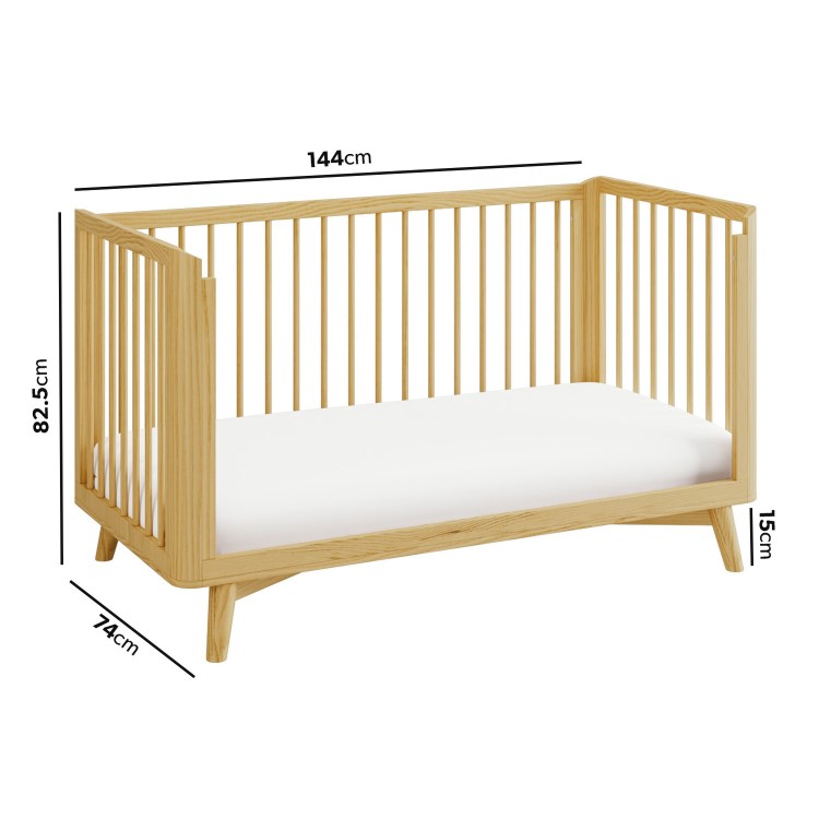 Wooden Convertible 3-in-1 Cot Bed - Luna