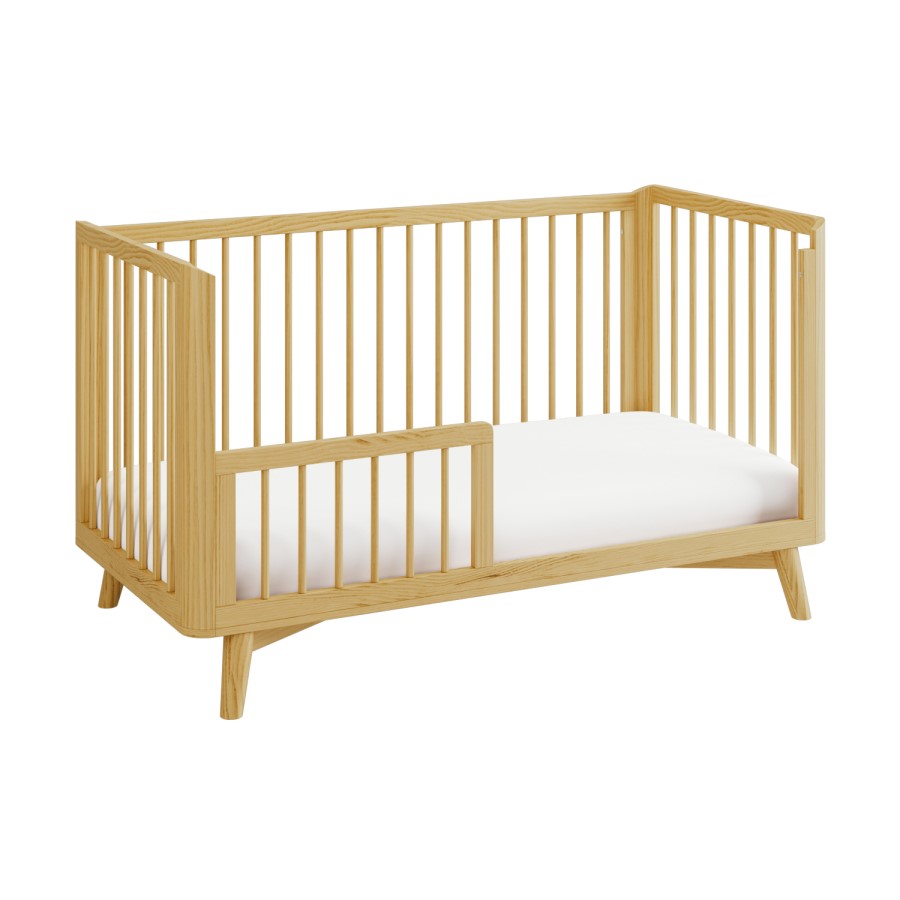 Wooden Convertible 3-in-1 Cot Bed and Mattress 140 x 70cm - Luna