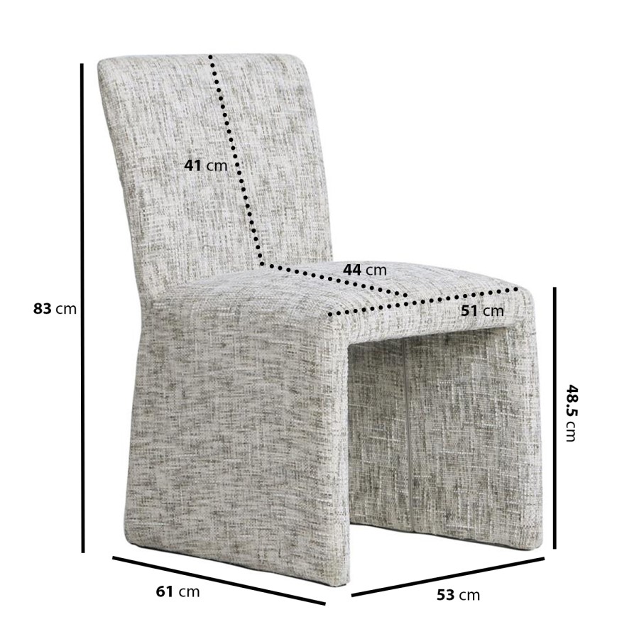 Neutral Upholstered Dining Chair - Lucie