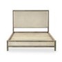 Ivory Upholstered Double Bed Frame with Wooden Border - Julian Bowen