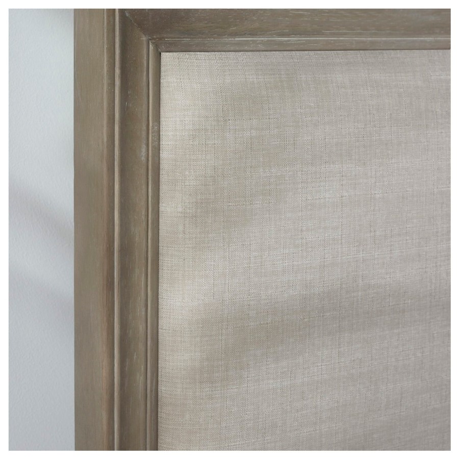 Ivory Upholstered Double Bed Frame with Wooden Border - Julian Bowen