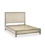 Ivory Upholstered Double Bed Frame with Wooden Border - Julian Bowen