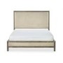 Ivory Upholstered King Size Bed Frame with Wooden Border - Julian Bowen
