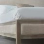 Ivory Upholstered King Size Bed Frame with Wooden Border - Julian Bowen