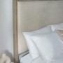 Ivory Upholstered King Size Bed Frame with Wooden Border - Julian Bowen