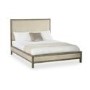 Ivory Upholstered King Size Bed Frame with Wooden Border - Julian Bowen