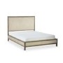 Ivory Upholstered King Size Bed Frame with Wooden Border - Julian Bowen