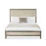 Ivory Upholstered King Size Bed Frame with Wooden Border - Julian Bowen