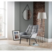 Grey Velvet Tufted Accent Chair - Julian Bowen