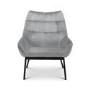Grey Velvet Tufted Accent Chair - Julian Bowen
