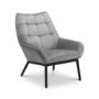Grey Velvet Tufted Accent Chair - Julian Bowen