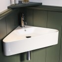 LUCGW560X345 White Wall Hung Corner Basin 560mm - Luca