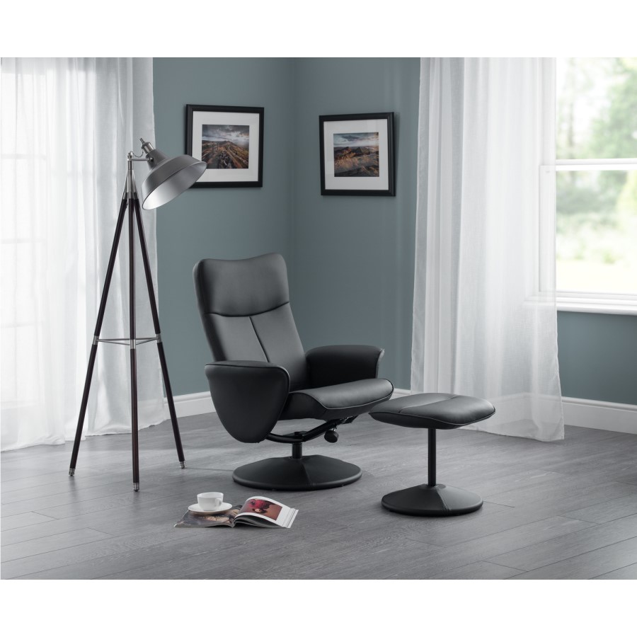 Lugano Recliner & Stool Julian Bowen
