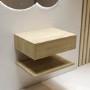 600mm Oak Wall Hung Countertop Shelves - Lugo