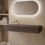 1200mm Walnut Wood Effect Wall Hung Double Countertop Vanity Unit - Lugo