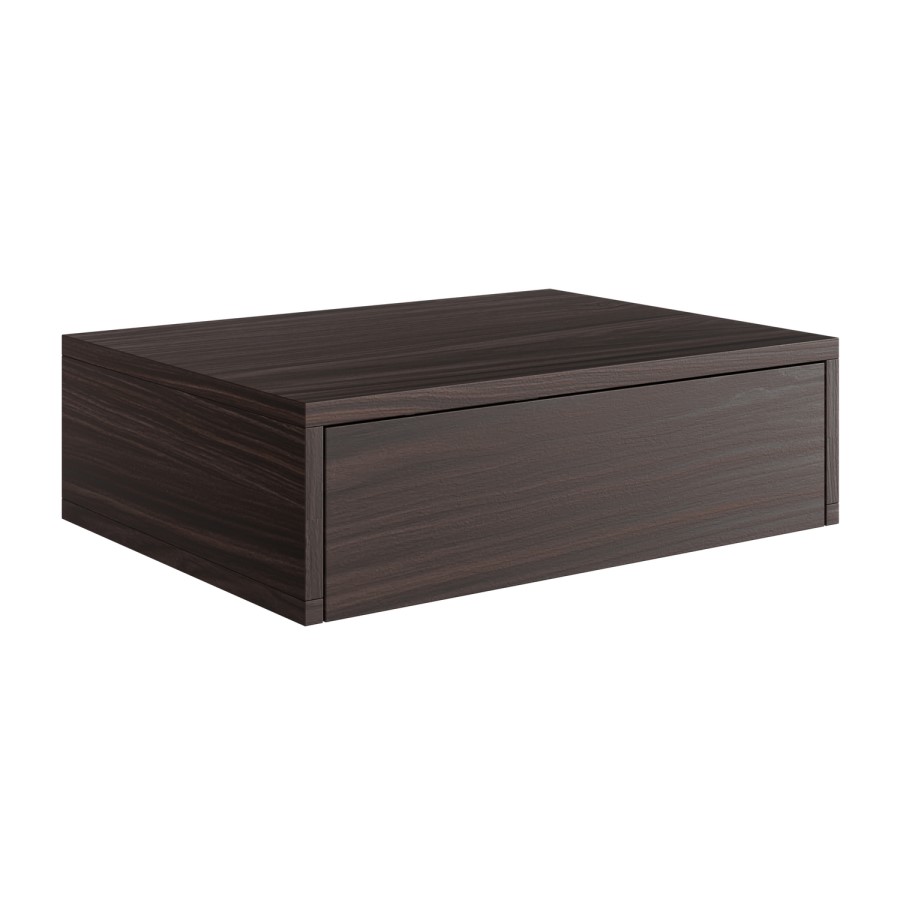 600mm Walnut Wood Effect Wall Hung Countertop Vanity Unit - Lugo