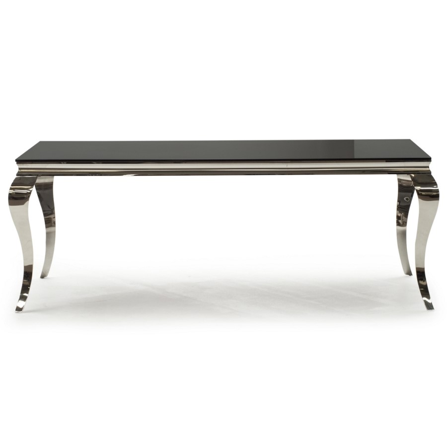 Louis Mirrored Dining Table in Black - Vida Living 200cm